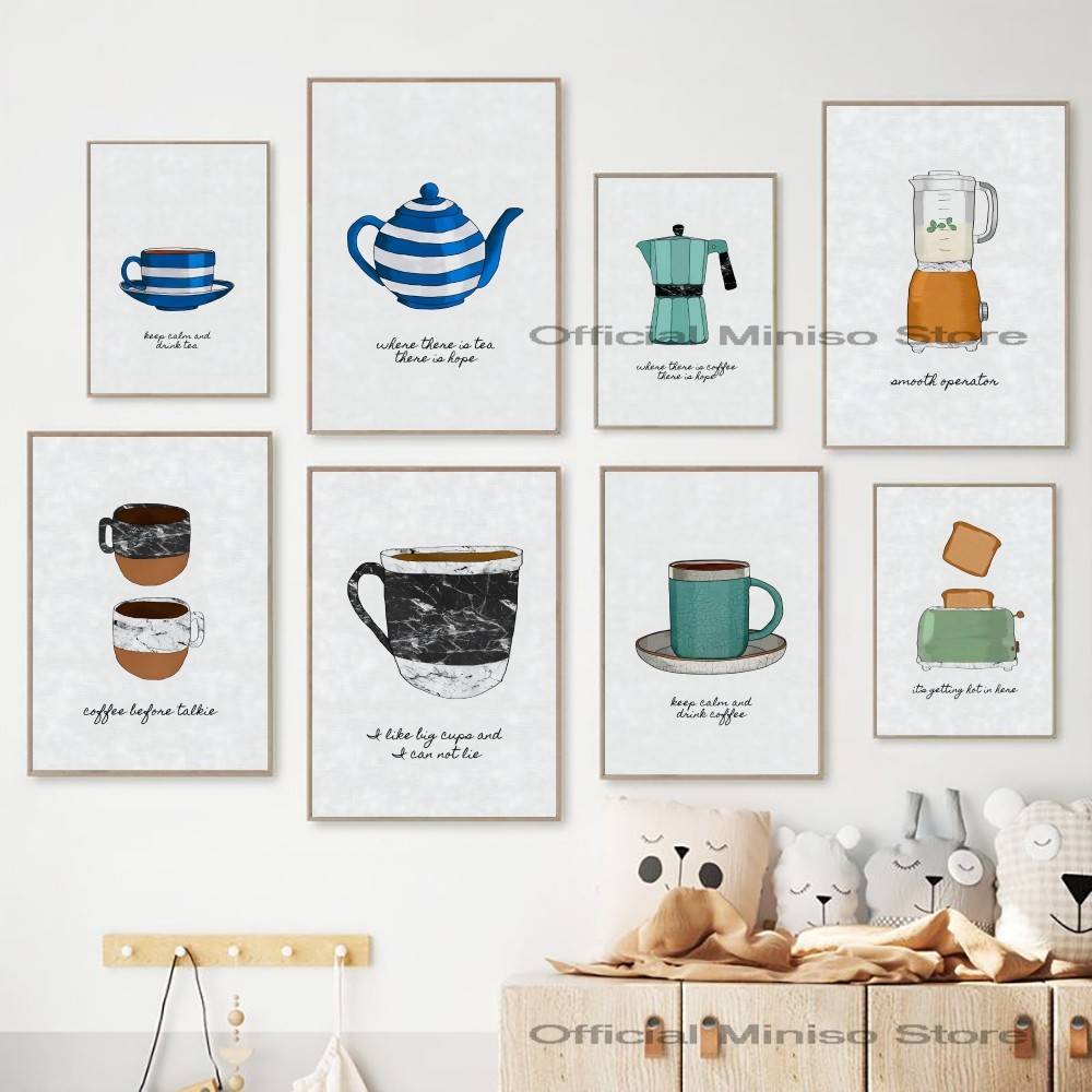 Wallpaper Coffee And Tea - Kawa Herbata Artykuły Kuchenne Plakat Czajnik