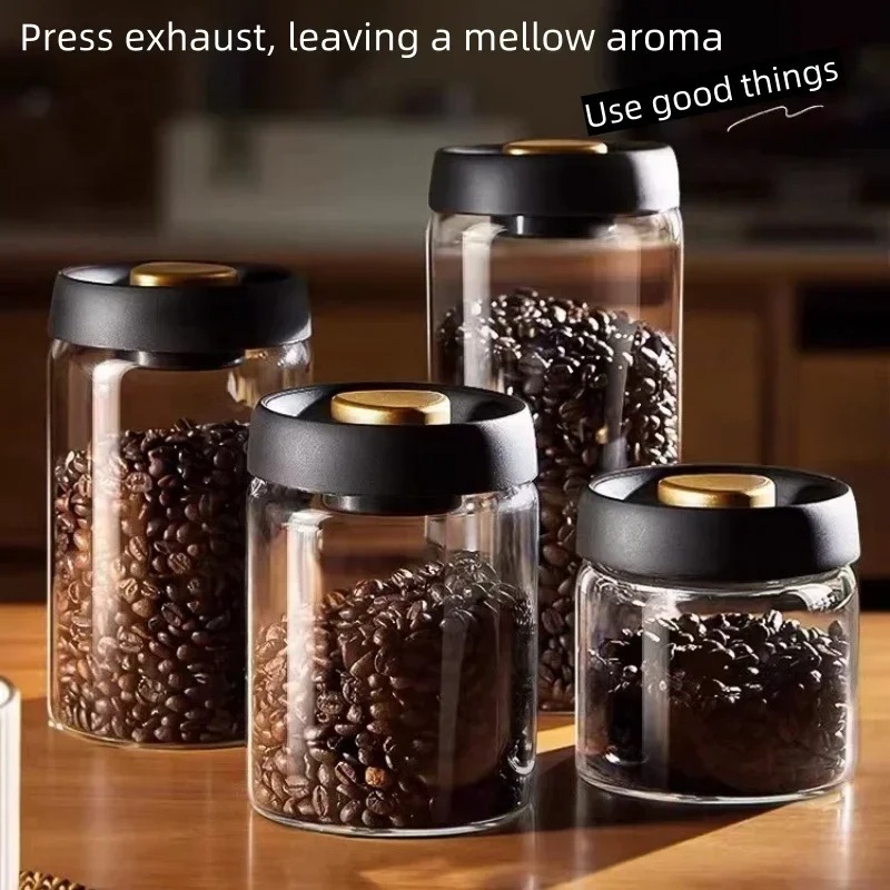 Coffee Tea Jug - Ręcznie zamykany próżniowo słoik na kawę,