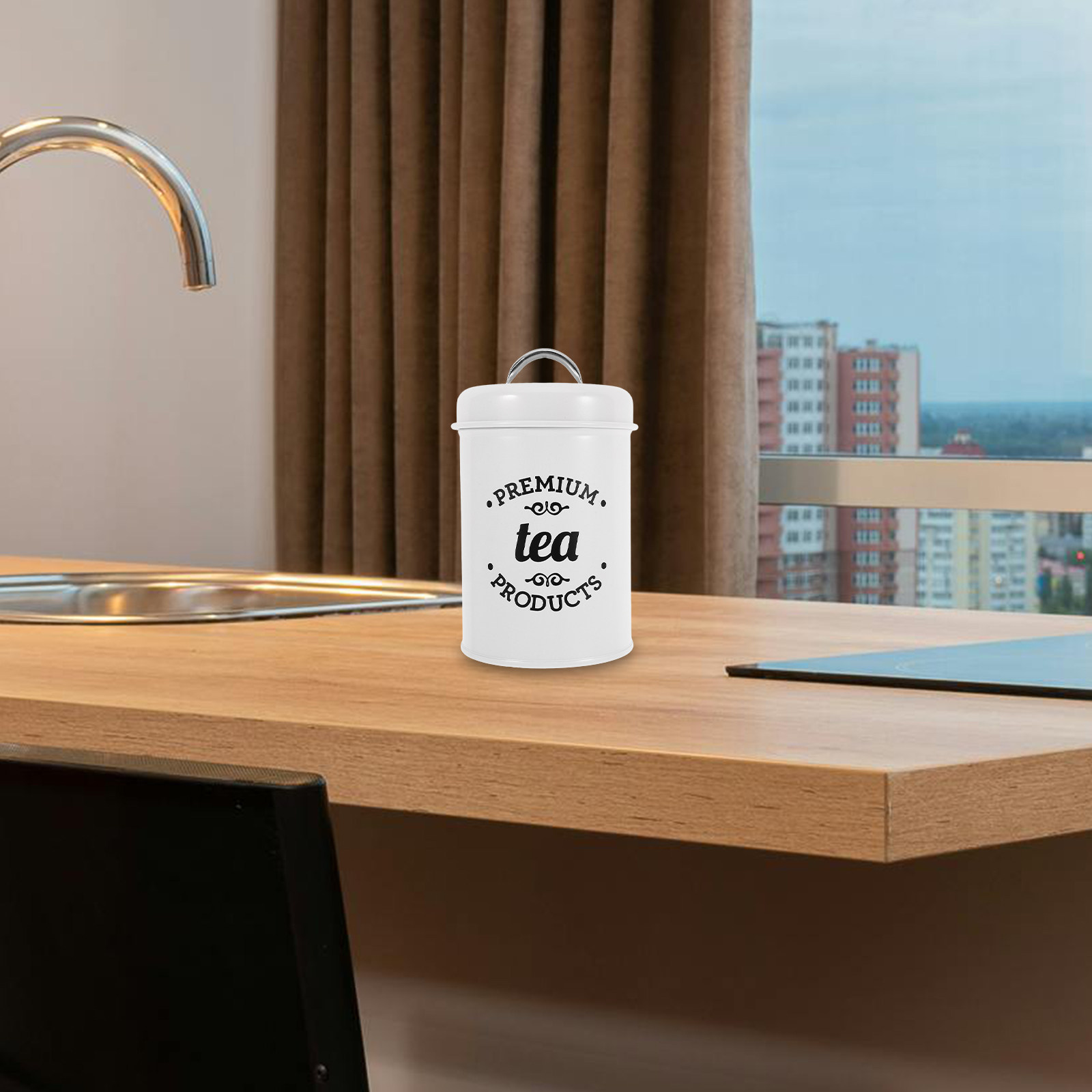 Coffee Tea Jars - Zestaw szczelnych metalowych pojemników na kawę,