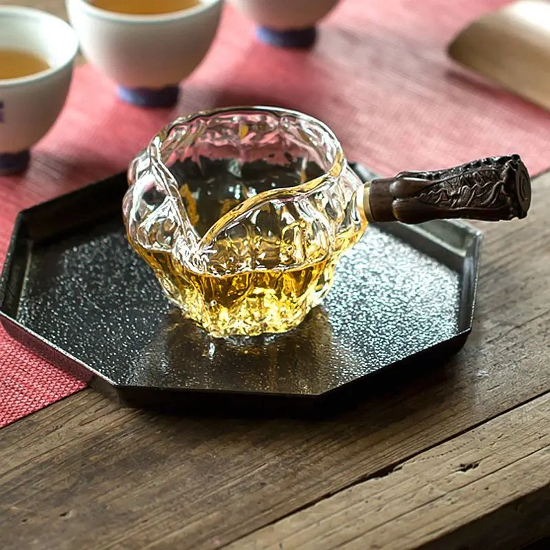 Coffee Tea Decanter - Szklany dzbanek do serwowania herbaty, drewniany