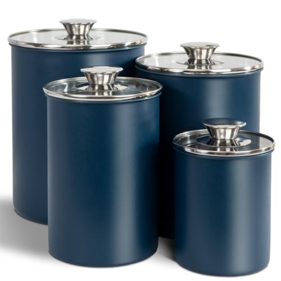Coffee Tea And Sugar Canister Set - Zestaw pojemników na żywność ze stali