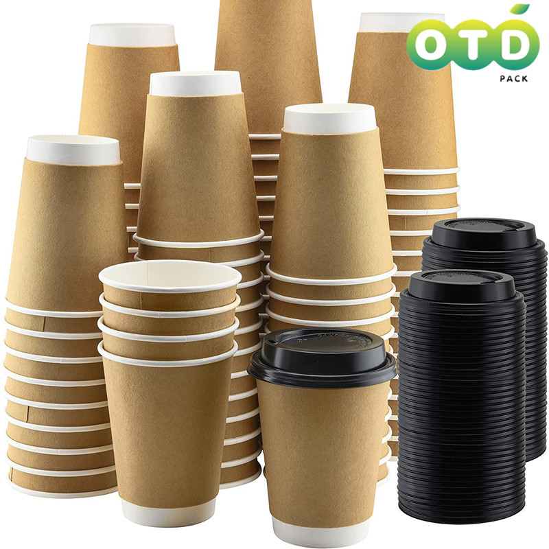 Wallpaper Coffee And Tea - Dwuścienny kubek papierowy z pokrywkami, kawa