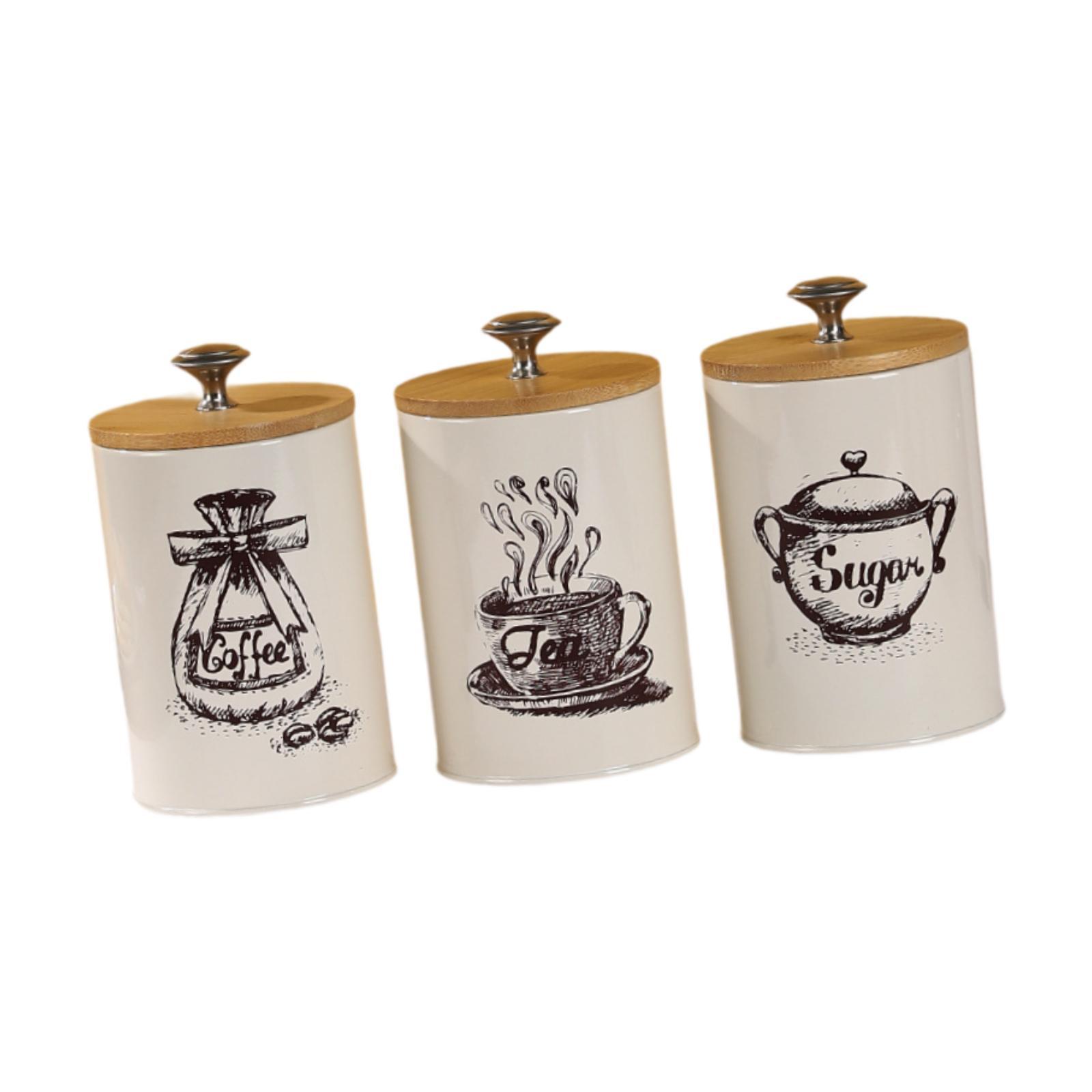 Zestaw pojemników na kawę, her – Coffee Tea And Sugar Canister Set recenzja i cena
