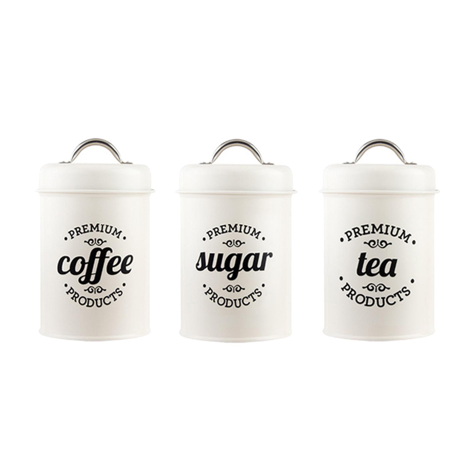 Metalowe pojemniki do przechow – Coffee Tea And Sugar Canister Set recenzja i cena