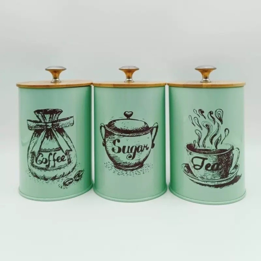 3-częściowy metalowy zestaw po – Coffee Tea And Sugar Canister Set recenzja i cena