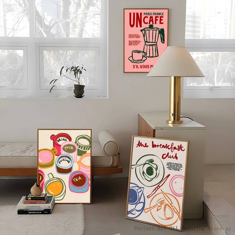 Plakat w stylu retro z motywem – Wallpaper Coffee And Tea recenzja i cena