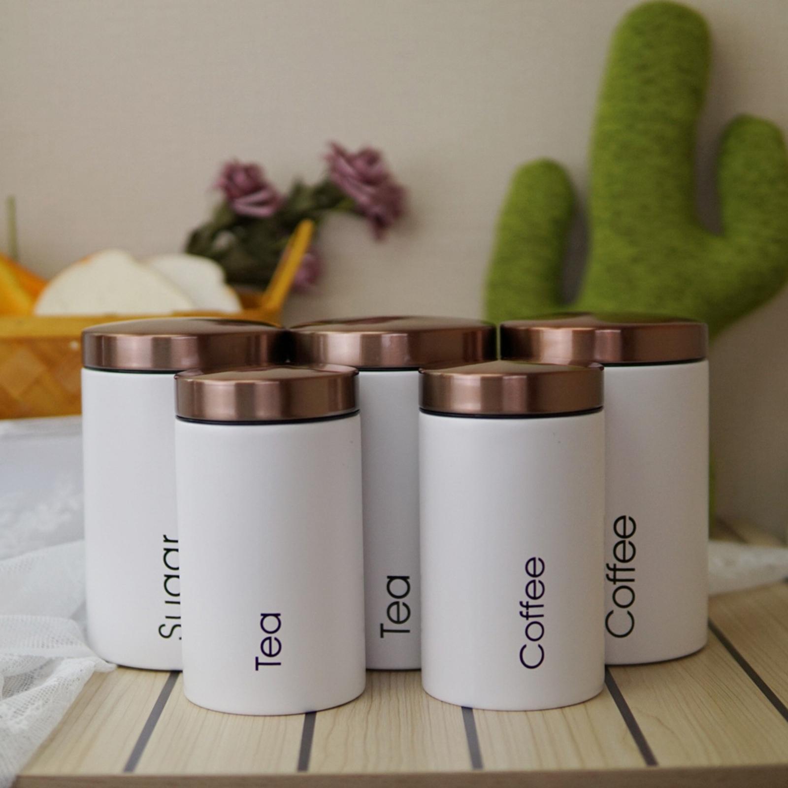 Metalowy zestaw pojemników do  – Coffee Tea And Sugar Canister Set recenzja i cena