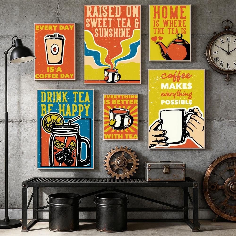 Vintage Plakat Herbata Kawa Ba – Wallpaper Coffee And Tea recenzja i cena