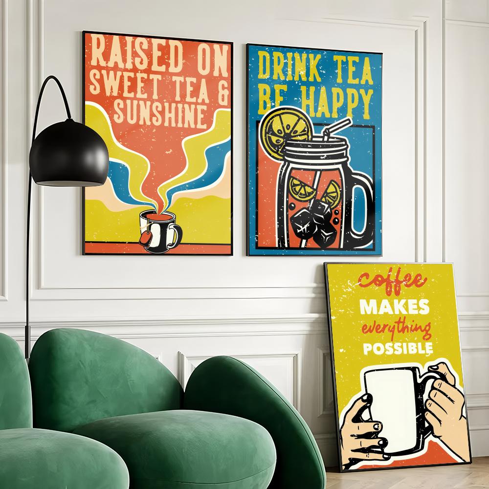 Vintage Plakat Herbata Kawa Ba – Wallpaper Coffee And Tea recenzja i cena